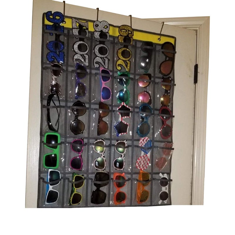 ANIZER Classroom Pocket Chart for Phone Calculator Holder Over The Door Hanging Closet Jewelry Organizer with 30 Clear Pockets (GREY) - Image 3